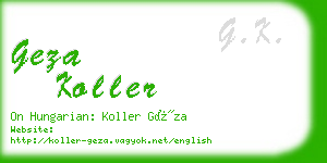 geza koller business card
